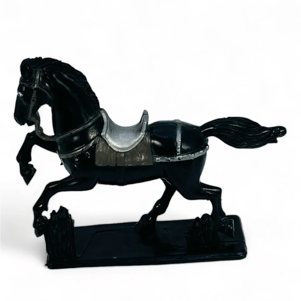 Fuliduo Toys Black Medieval Knight Horse On Stand 3.5